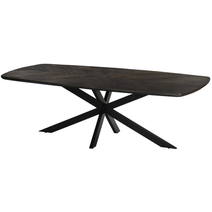 Eettafel Bali deens ovaal 240cm walnoot mangohout hongaarse punt