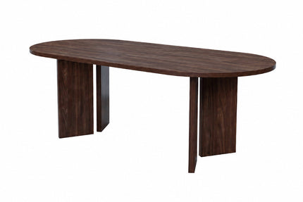 Eettafel Japandi ovaal 220cm bruin melamine Hano