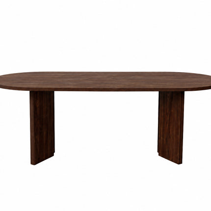 Eettafel Japandi ovaal 220cm bruin melamine Hano
