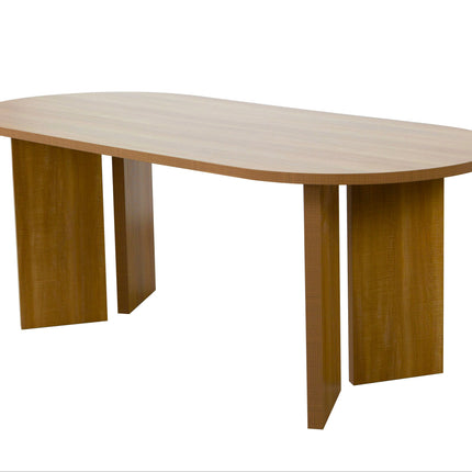 Eettafel Japandi ovaal 220cm lichtbruin melamine Hano