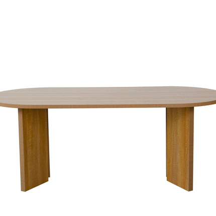 Eettafel Japandi ovaal 220cm lichtbruin melamine Hano
