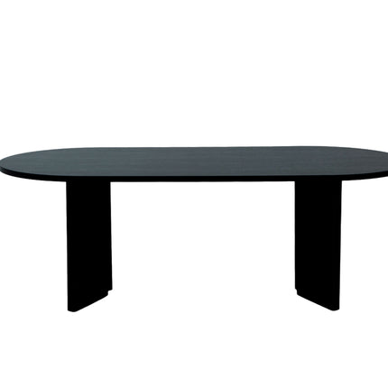 Eettafel Japandi ovaal 220cm zwart melamine Hano