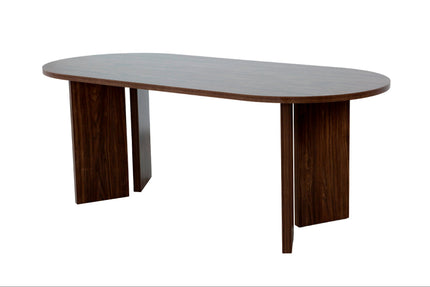 Eettafel Japandi ovaal 200cm bruin melamine Hano