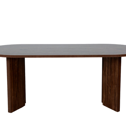 Eettafel Japandi ovaal 200cm bruin melamine Hano