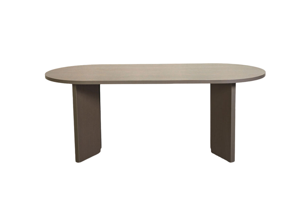 Eettafel Japandi ovaal 200cm walnoot melamine Hano