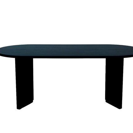 Eettafel Japandi ovaal 200cm zwart melamine Hano