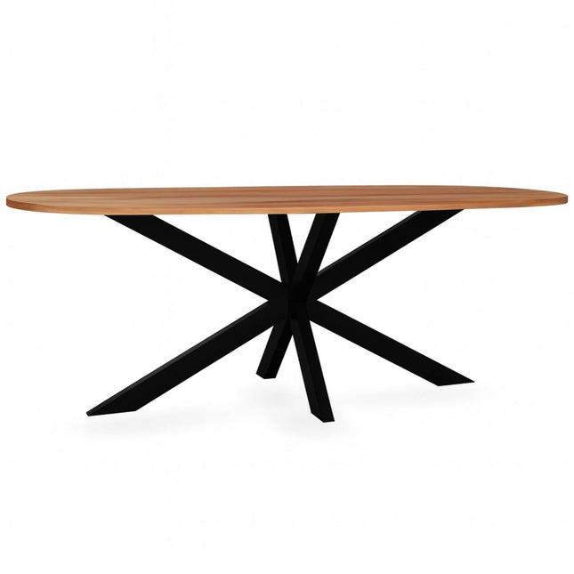 Eettafel Hero deens ovaal 210cm bruin MDF