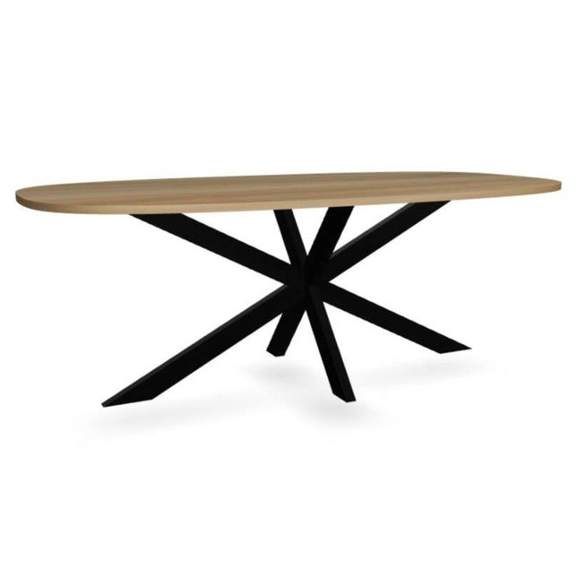 Eettafel Hero deens ovaal 240cm lichtbruin MDF