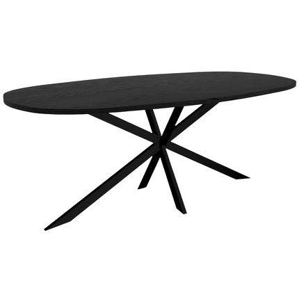 Eettafel Hero deens ovaal 210cm zwart MDF