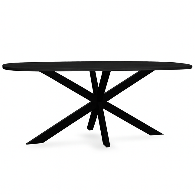 Eettafel Hero deens ovaal 210cm zwart MDF