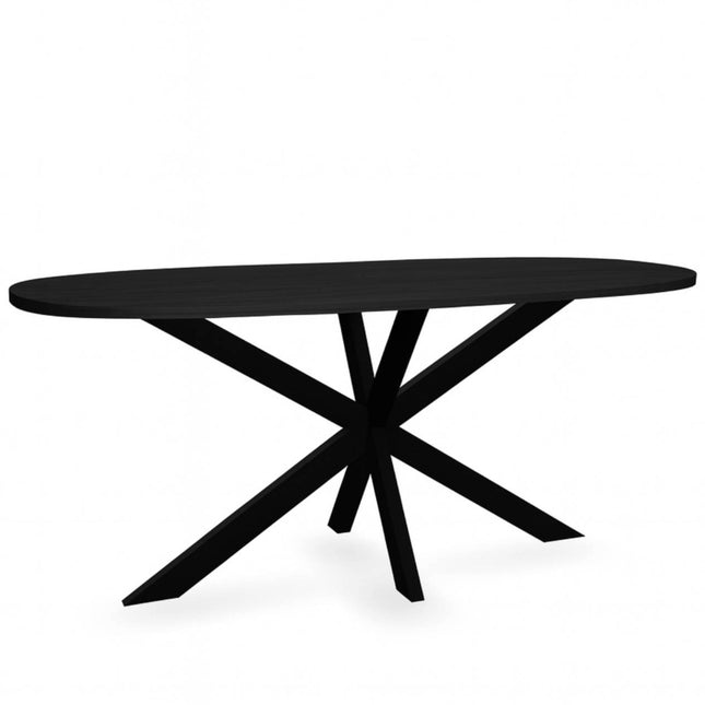 Eettafel Hero deens ovaal 240cm zwart MDF