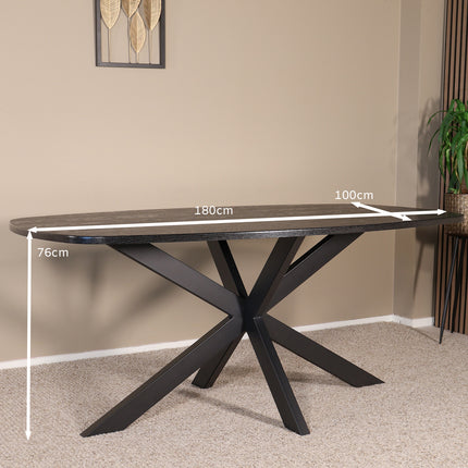 Eettafel Hero deens ovaal 180cm zwart MDF