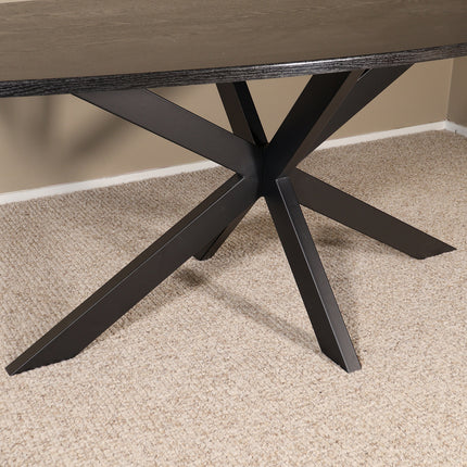 Eettafel Hero deens ovaal 180cm zwart MDF