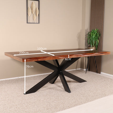 Eettafel Indiana mangohout boomstam 200cm