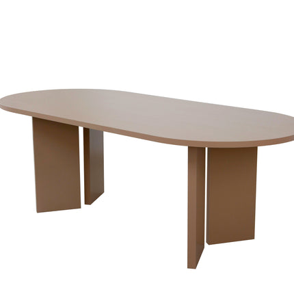 Eettafel Japandi ovaal 220cm beige melamine Hano