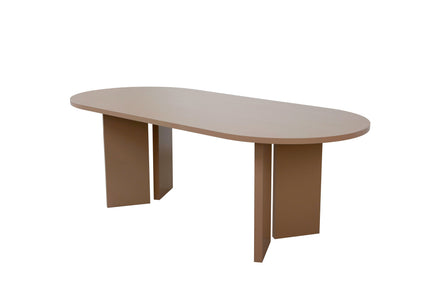 Eettafel Japandi ovaal 220cm beige melamine Hano
