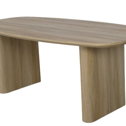 Eettafel Japandi deens ovaal 200cm lichtbruin MDF Juno