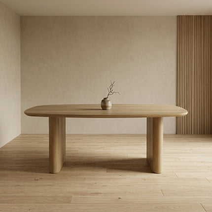 Eettafel Japandi deens ovaal 200cm lichtbruin MDF Juno