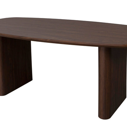 Eettafel Japandi deens ovaal 200cm walnoot MDF Juno