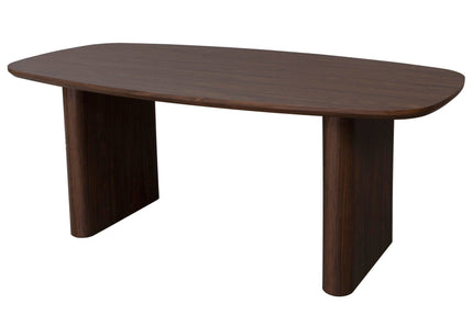 Eettafel Japandi deens ovaal 200cm walnoot MDF Juno