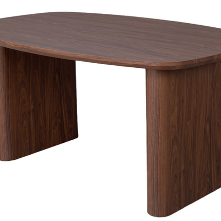 Eettafel Japandi deens ovaal 160cm walnoot MDF Juno