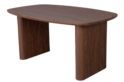 Eettafel Japandi deens ovaal 160cm walnoot MDF Juno