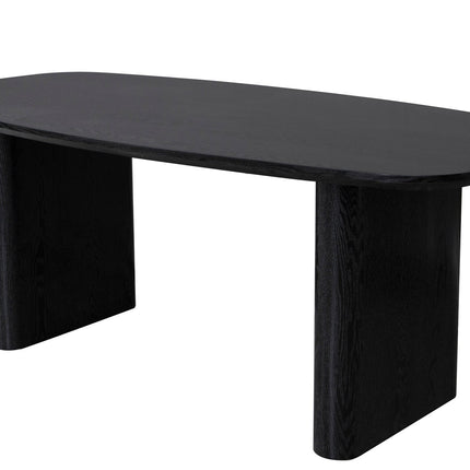 Eettafel Japandi deens ovaal 200cm zwart MDF Juno