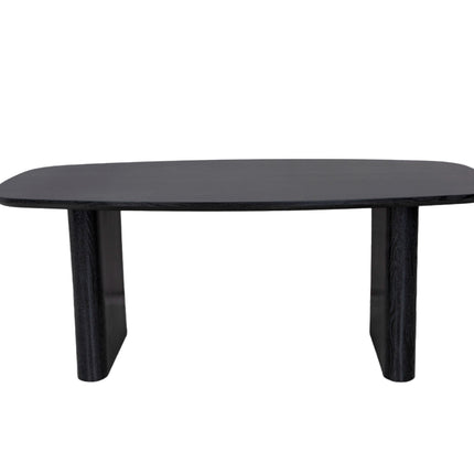 Eettafel Japandi deens ovaal 200cm zwart MDF Juno