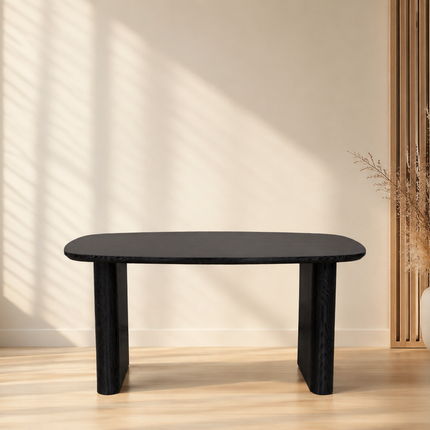 Eettafel Japandi deens ovaal 160cm zwart MDF Juno