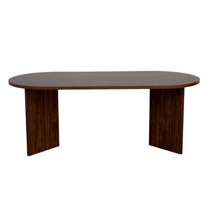 Eettafel Japandi ovaal 200cm bruin melamine Nancy