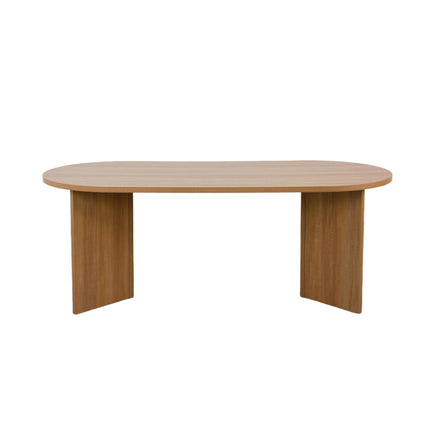Eettafel Japandi ovaal 200cm lichtbruin melamine Nancy