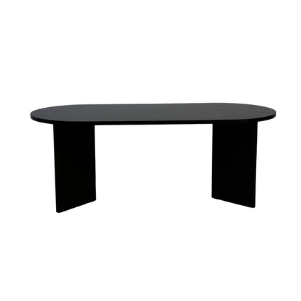 Eettafel Japandi ovaal 200cm zwart melamine Nancy