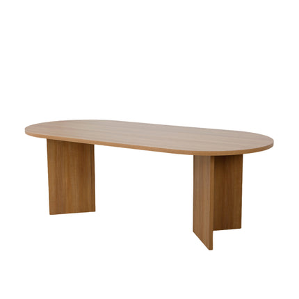 Eettafel Japandi ovaal 220cm lichtbruin melamine Nancy