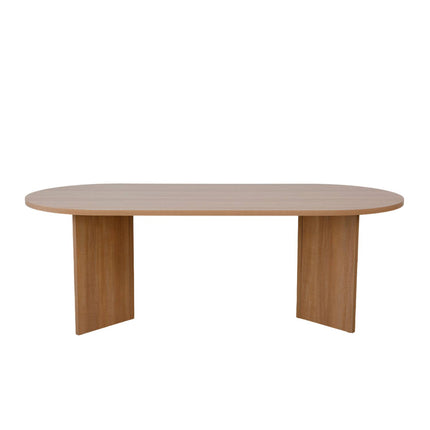 Eettafel Japandi ovaal 220cm lichtbruin melamine Nancy
