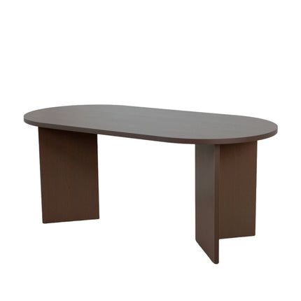 Eettafel Japandi ovaal 180cm walnoot melamine Nancy