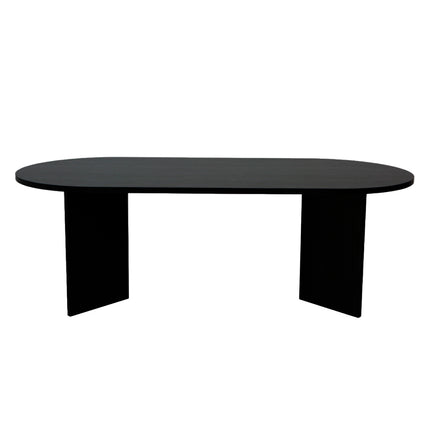 Eettafel Japandi ovaal 220cm zwart melamine Nancy