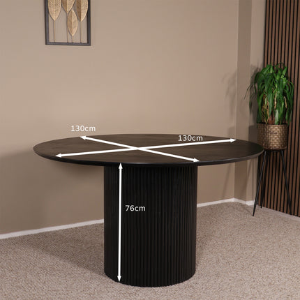 Tweedekans model: Eettafel Japandi Rover rond 130cm zwart mangohout