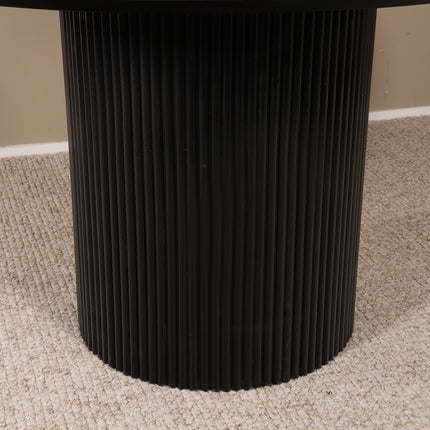 Tweedekans model: Eettafel Japandi Rover rond 130cm zwart mangohout