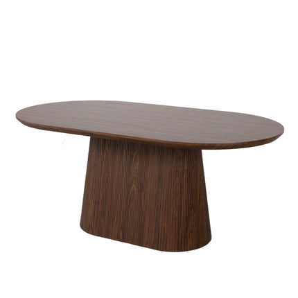 Eettafel Japandi ovaal Troy 180cm walnoot MDF