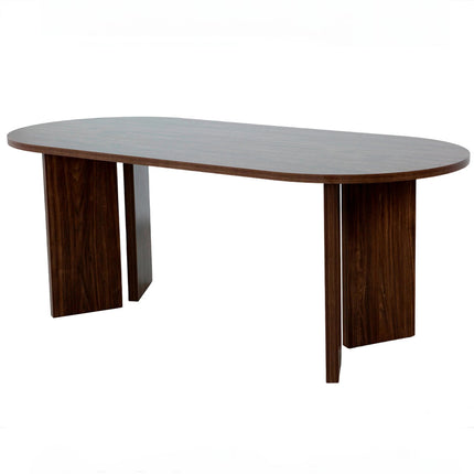 Eettafel Japandi ovaal 200cm bruin melamine Hano