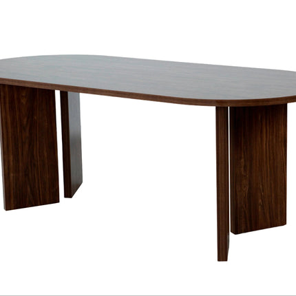 Eettafel Japandi ovaal 200cm bruin melamine Hano