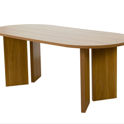 Eettafel Japandi ovaal 200cm lichtbruin melamine Hano