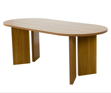 Eettafel Japandi ovaal 200cm lichtbruin melamine Hano