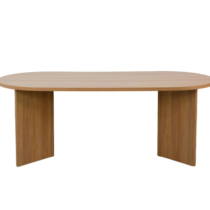 Eettafel Japandi ovaal 200cm lichtbruin melamine Nancy