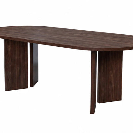 Eettafel Japandi ovaal 220cm bruin melamine Hano