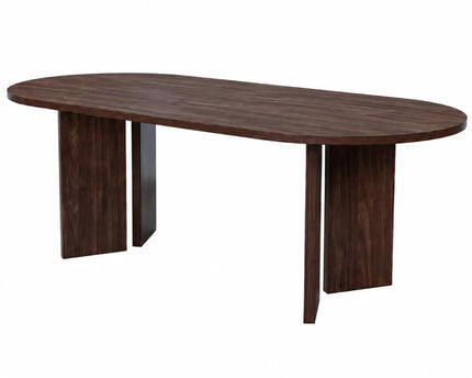 Eettafel Japandi ovaal 220cm bruin melamine Hano