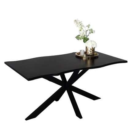 Eettafel Jeffo rechthoekig 180cm zwart MDF