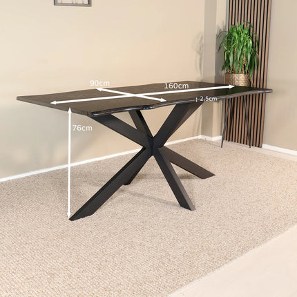 Eettafel Jeffo rechthoekig 160cm zwart MDF