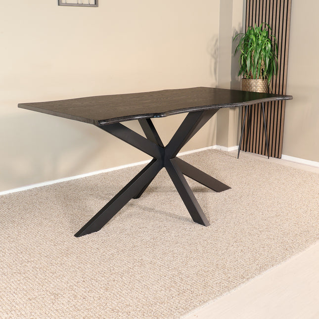 Eettafel Jeffo rechthoekig 160cm zwart MDF