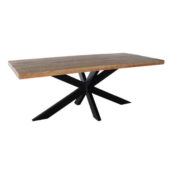 Eettafel John rechthoekig 200cm lichtbruin mangohout